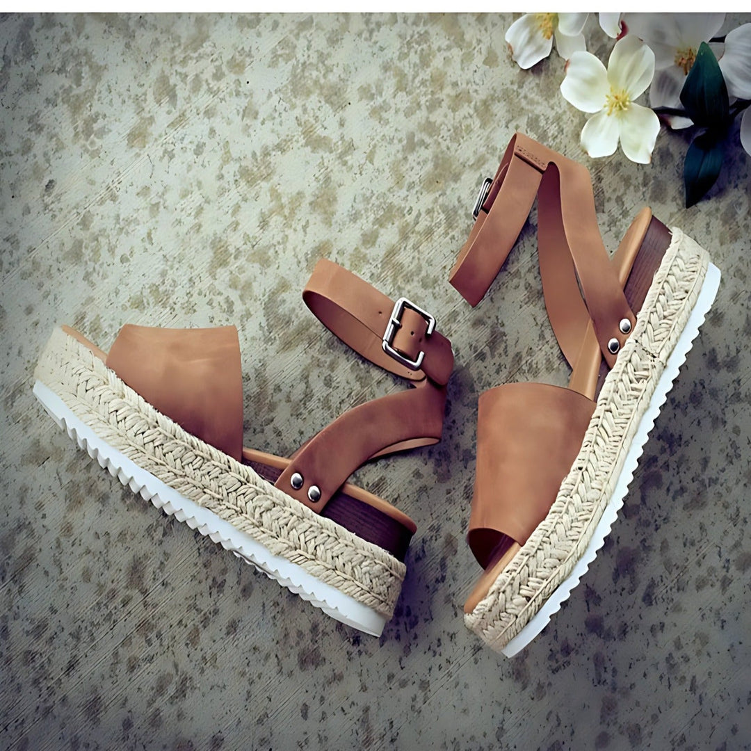 Sandalen Damen Knöchelriemen Espadrille Schuhe für Den Sommer