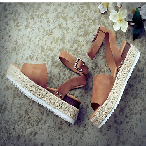 Sandalen Damen Knöchelriemen Espadrille Schuhe für Den Sommer
