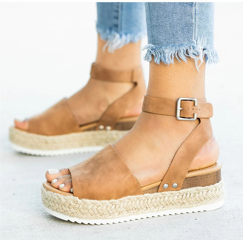 Sandalen Damen Knöchelriemen Espadrille Schuhe für Den Sommer