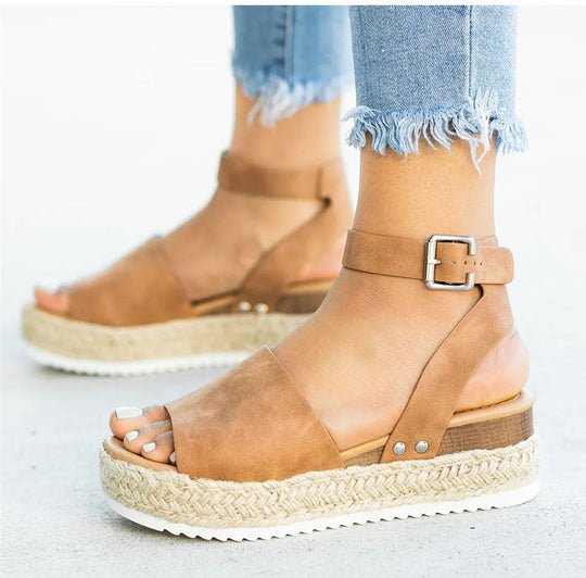 Sandalen Damen Knöchelriemen Espadrille Schuhe für Den Sommer