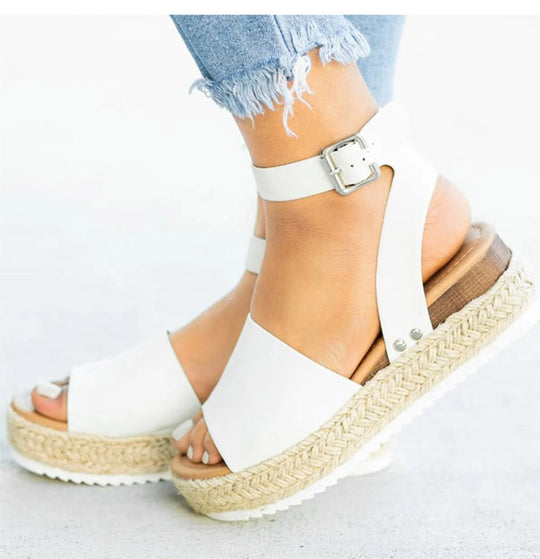 Sandalen Damen Knöchelriemen Espadrille Schuhe für Den Sommer