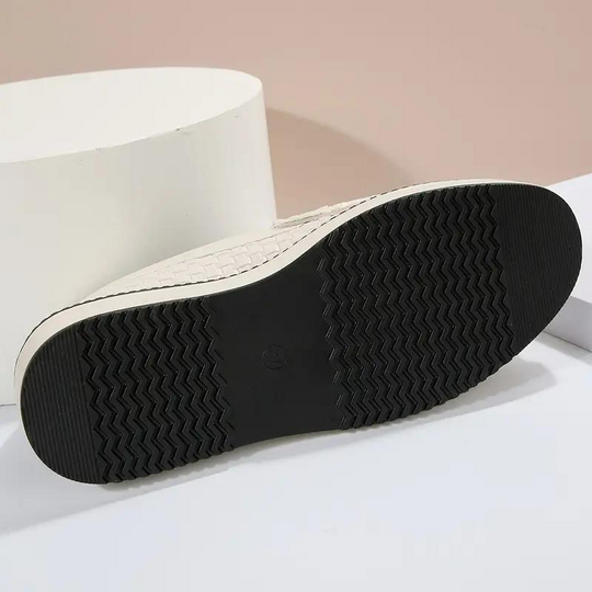 Plattform Loafers - Geflochten - Bequem - Damenschuhe - Slipper Nord Taschen