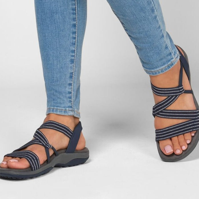 Orthopädische Bequeme Riemchensandalen In Übergröße für Die Freizeit | Riemchensandalen mit Weicher Sohle für Den Sommer für Damen