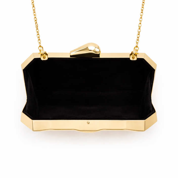 Nord Taschen | Geometrische Metallische Box Clutch, Abend Ketten Tasche