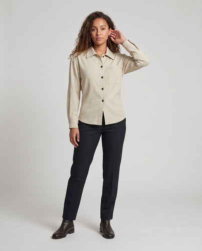 Damen Oversize-Hemdbluse mit Brusttasche und kastiger Silhouette Nord Taschen