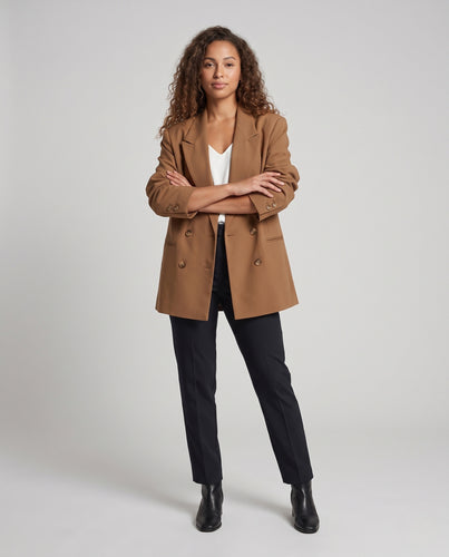 Damen Oversized Doppelreihiger Blazer mit entspanntem Silhouette und markanter Schulterlinie Nord Taschen