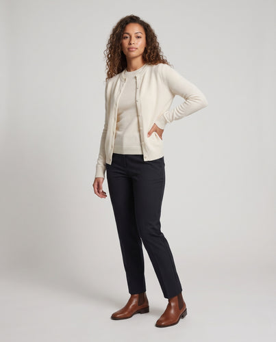 Damen Zartes Layering-Set: Knopfcardigan & Feinstrick-Langarmshirt Nord Taschen