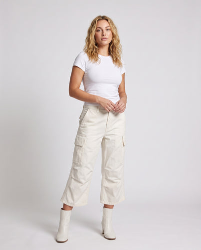 Damen Cargo-Culotte mit weitem Bein, tief sitzendem Bund und aufgesetzten Taschen Nord Taschen