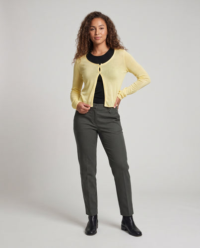 Damen Leichter Feinstrick-Cardigan mit transparentem Einsatz und Schmuckknopfverschluss Nord Taschen