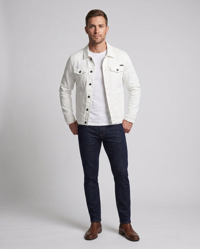Herren Baumwoll-Denimjacke mit Clean‑Design, Brusttaschen und regulärer Passform Nord Taschen