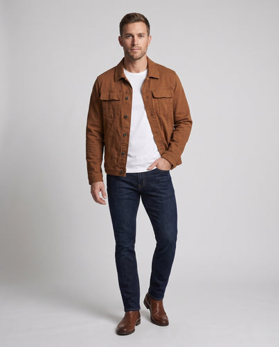 Herren Baumwoll-Utility-Jacke im Trucker-Schnitt mit Brustklappen und gerader Passform Nord Taschen
