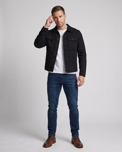 Herren Denimjacke im klassischen Trucker‑Schnitt mit Baumwollmischung und gerade geschnittenem Saum Nord Taschen
