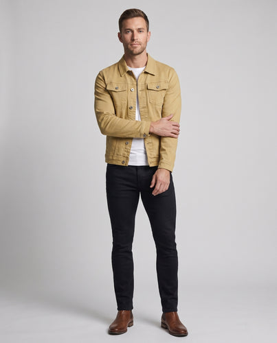 Herren Leichte Denimjacke mit schmaler Silhouette, Hemdkragen und aufgesetzten Brusttaschen Nord Taschen