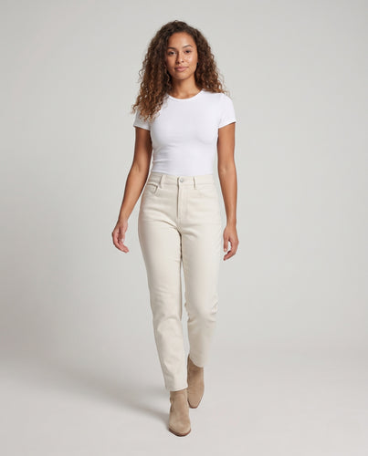 Damen Gerade geschnittene Chino-Hose mit hoher Taille und schlanker Bügelfalte Nord Taschen