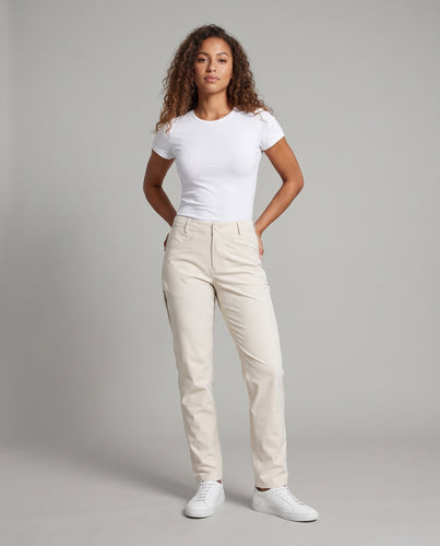 Damen Konisch zulaufende Stretch-Hose mit elastischem Bund Nord Taschen