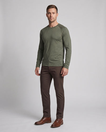 Herren Funktions-Langarmshirt mit Rundhalsausschnitt und atmungsaktivem Stretchmaterial Nord Taschen