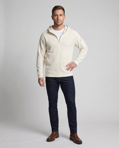 Herren Kapuzen-Funktionsjacke aus strukturierter Waffelware mit Reißverschluss Nord Taschen