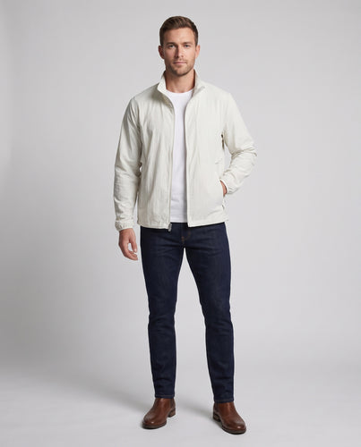 Herren Leichte atmungsaktive Windjacke mit Stehkragen und Zweiwege-Reißverschluss Nord Taschen