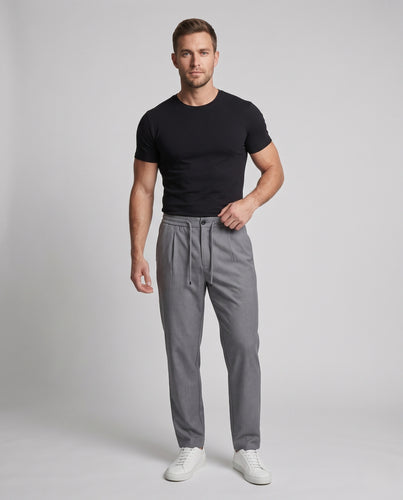 Herren Leichte Relaxhose mit elastischem Bund, Tunnelzug und softer Bügelfalte Nord Taschen