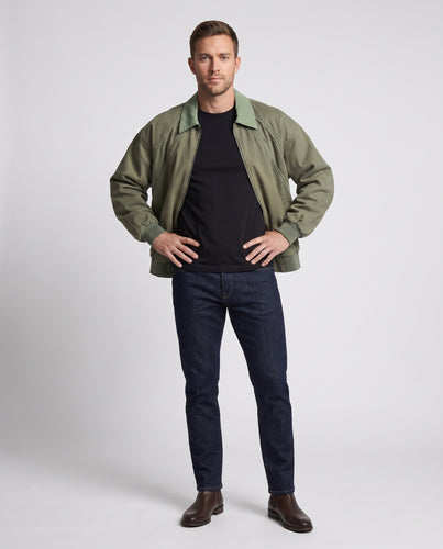 Herren Oversize Bomberjacke mit Kontrastkragen, Eingrifftaschen und Rippbündchen Nord Taschen