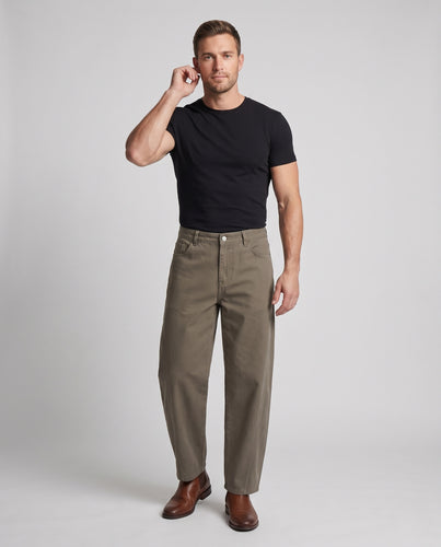 Herren Locker geschnittene Workstyle-Twill-Hose mit durchgehender Seitennaht Nord Taschen