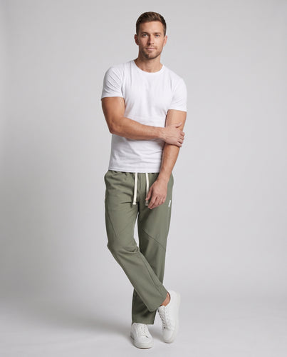 Herren Weite Relaxed-Freizeithose mit Tunnelzug, diagonalem Nahtpanel und seitlichen Eingrifftaschen Nord Taschen