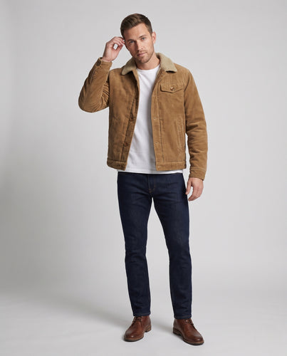 Herren Bequeme Cordjacke mit Teddyfutter Nord Taschen