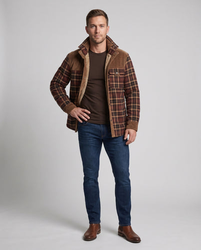 Herren Flanelljacke mit Teddyfutter Nord Taschen