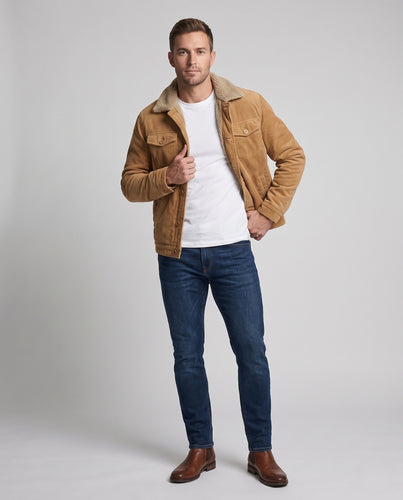 Herren Gemütliche Cordjacke mit Teddyfutter Nord Taschen