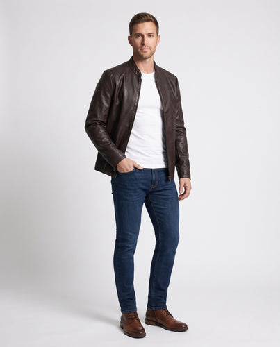 Herren Modische und zeitgemäße Kunstlederjacke Nord Taschen