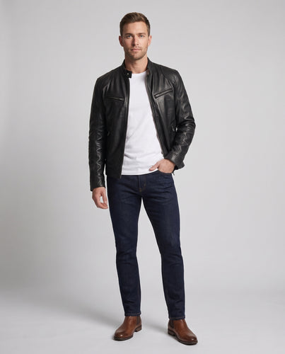 Herren Stylische Bikerjacke Nord Taschen