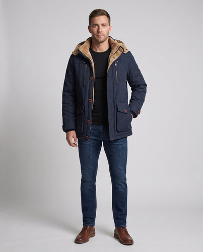 Herren Winterjacke mit abnehmbarer Kapuze Nord Taschen