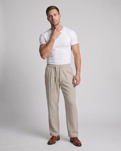 Herren Bequeme und lässige Leinenhose Nord Taschen