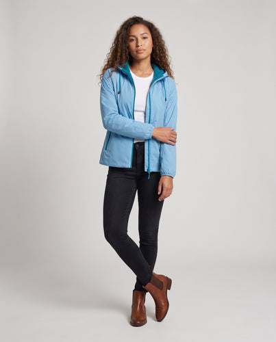 Damen leichte Kapuzenjacke mit Teddyfutter, windabweisender Shell und Reißverschlusstaschen Nord Taschen