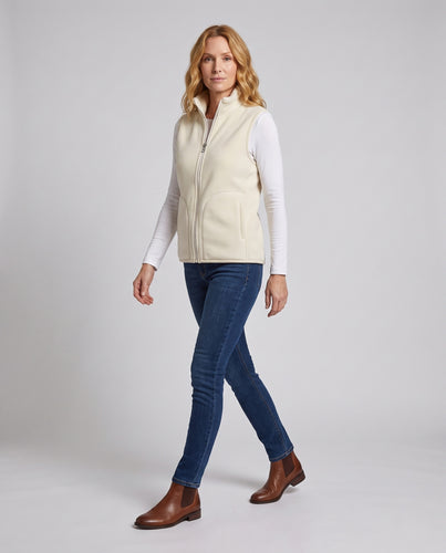 Damen Kuschelige Microfleece-Weste mit hochschließendem Kragen und konturierten Fronttaschen Nord Taschen