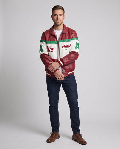 Herren College-Bomberjacke im Retro-Blockdesign mit Stehkragen und Reißverschluss Nord Taschen
