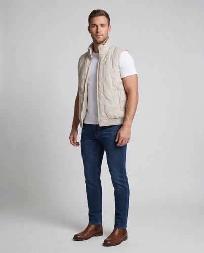 Herren Gefütterte Teddy‑Fleece‑Steppweste mit hohem Kragen und Sherpa‑Innenfutter Nord Taschen