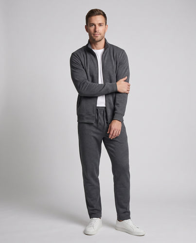 Herren Modernes Freizeit-Jogginganzug-Set aus Performance-Fleece mit Stehkragen und Reißverschlusstaschen Nord Taschen