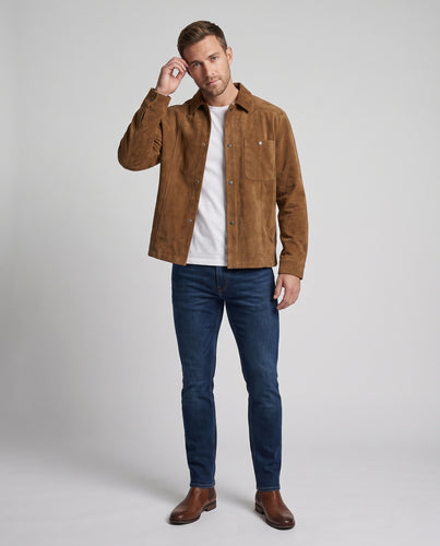 Herren Overshirt‑Jacke aus Cordvelours mit Brusttasche und lockerem Schnitt Nord Taschen