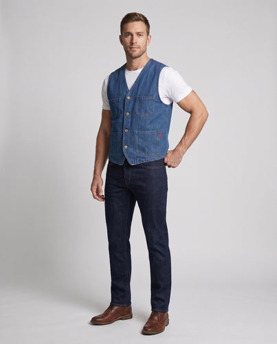 Herren Utility-Weste mit Baumwollcanvas, gestreiftem Innenfutter und aufgesetzten Taschen Nord Taschen