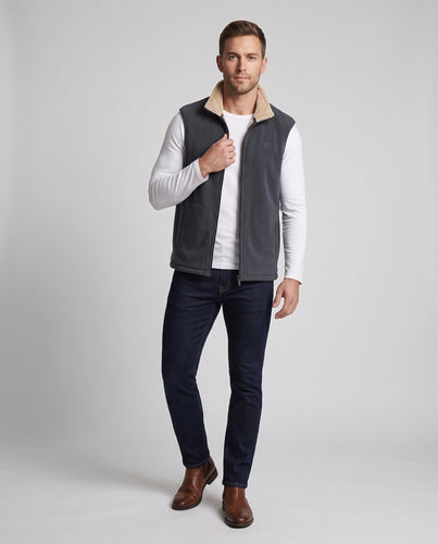 Herren Wärmende Fleece-Thermoweste mit Sherpa-Kragen und Eingrifftaschen Nord Taschen