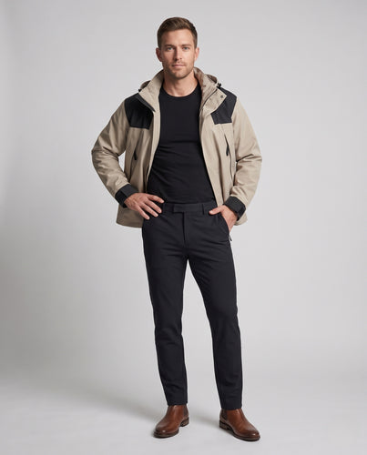 Herren Wasserdichte Ski- und Snowboardjacke mit Kapuze, Mountain-Print und Multifunktionalen Taschen Nord Taschen