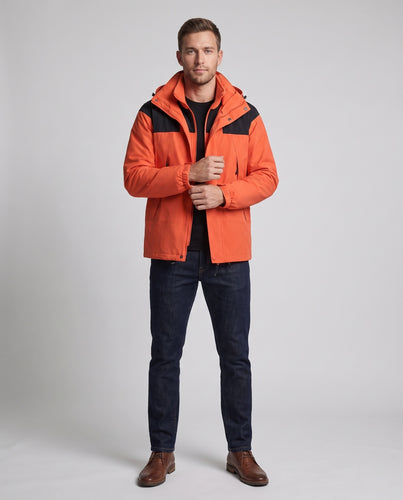 Herren Zweiteilige Softshell-Outdoorjacke mit abnehmbarer Fleece-Innenjacke und Kapuze Nord Taschen