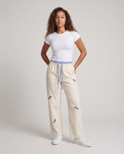 Damen Bequeme und lockere Baumwollhose Nord Taschen