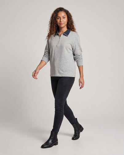 Damen Elegante Freizeitjacke mit Stehkragen und Reißverschluss Nord Taschen