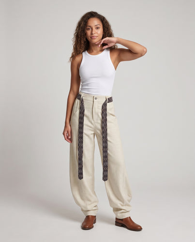 Damen Elegante und lässige weite Hochbund-Hose Nord Taschen