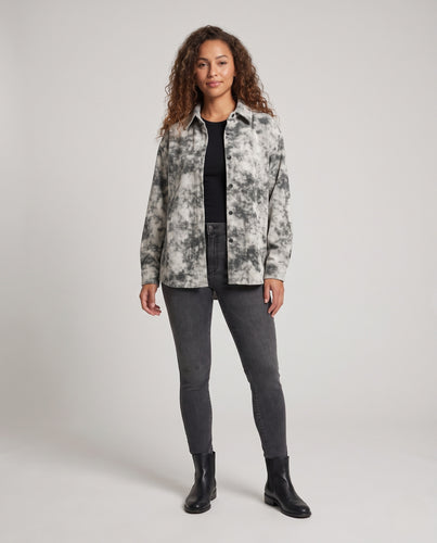 Damen Große Hemdbluse aus Cord Nord Taschen