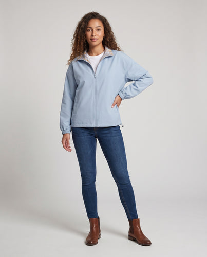 Damen Modische Freizeitjacke mit kariertem Kragen Nord Taschen