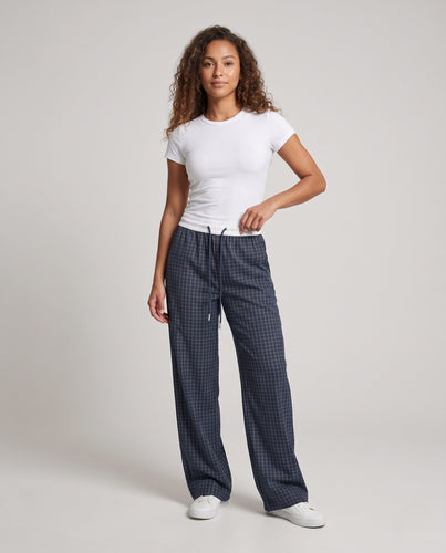 Damen Modische Harem-Hose mit Karo-Muster Nord Taschen