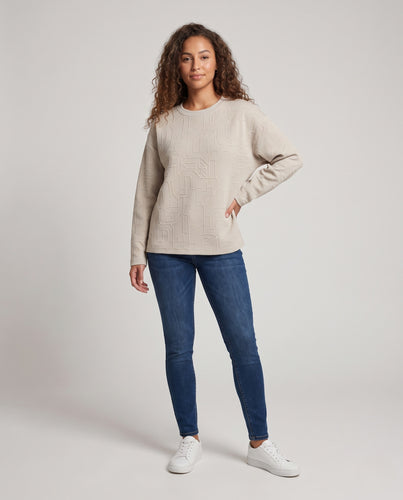 Damen Modischer Sweatshirt mit modernem Prägung Nord Taschen